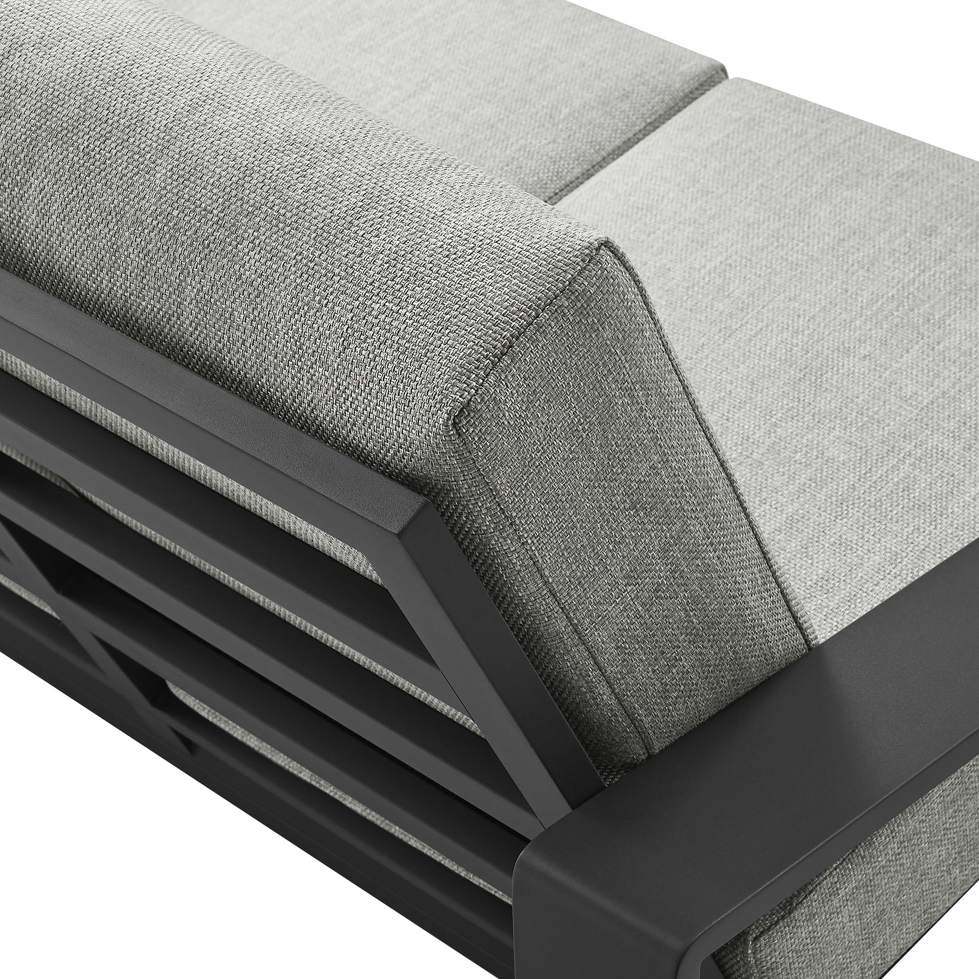 Lirienne Outdoor Patio Aluminum Loveseat - Light Gray Gray
