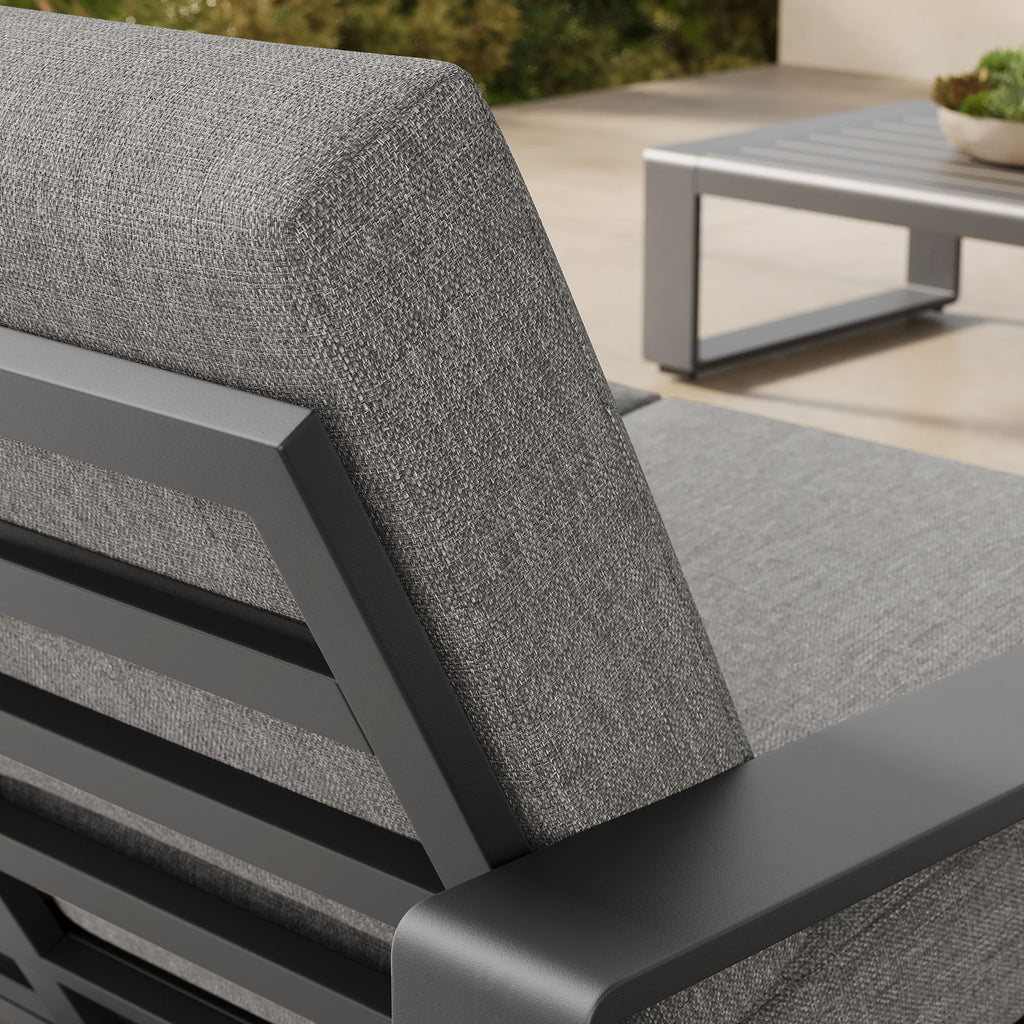 Lirienne Outdoor Patio Aluminum Loveseat - Light Gray Gray