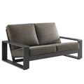 Lirienne Outdoor Patio Aluminum Loveseat - Smoke Gray