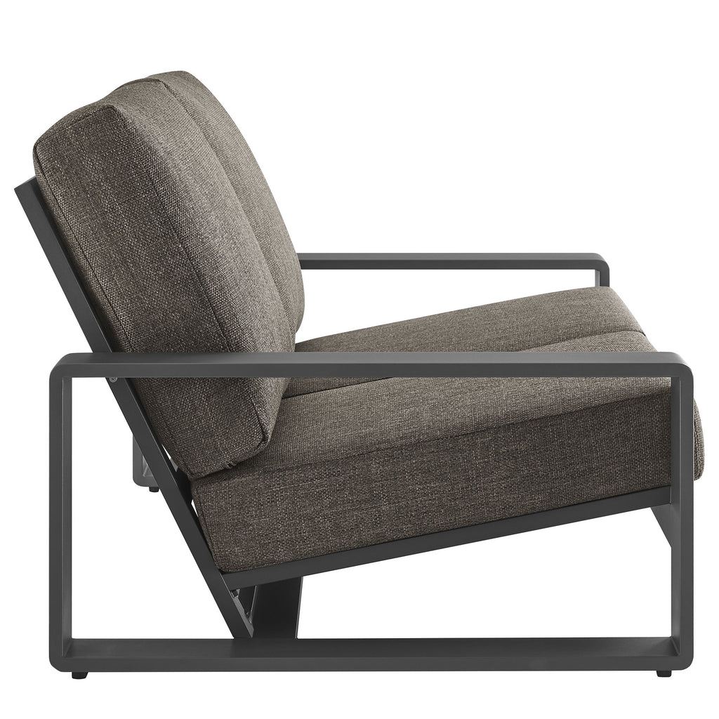Lirienne Outdoor Patio Aluminum Loveseat - Smoke Gray