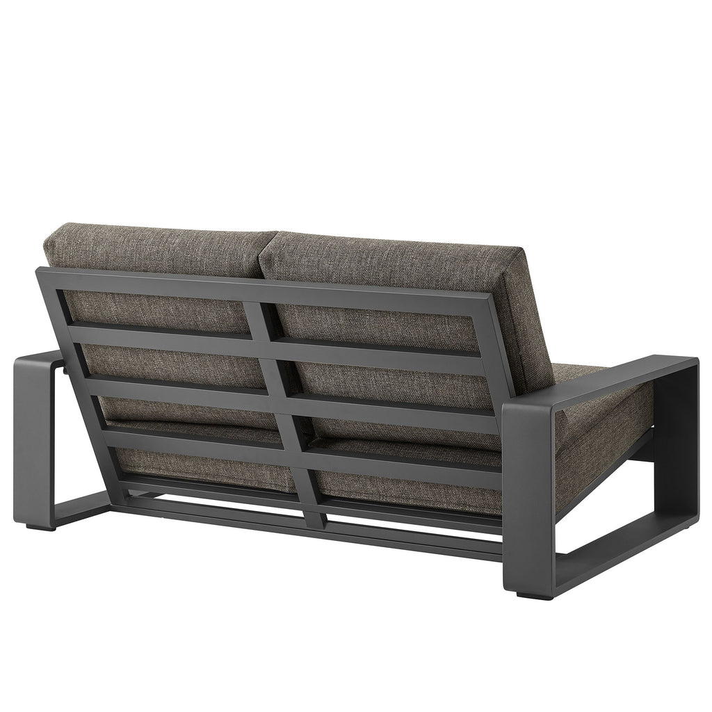 Lirienne Outdoor Patio Aluminum Loveseat - Smoke Gray