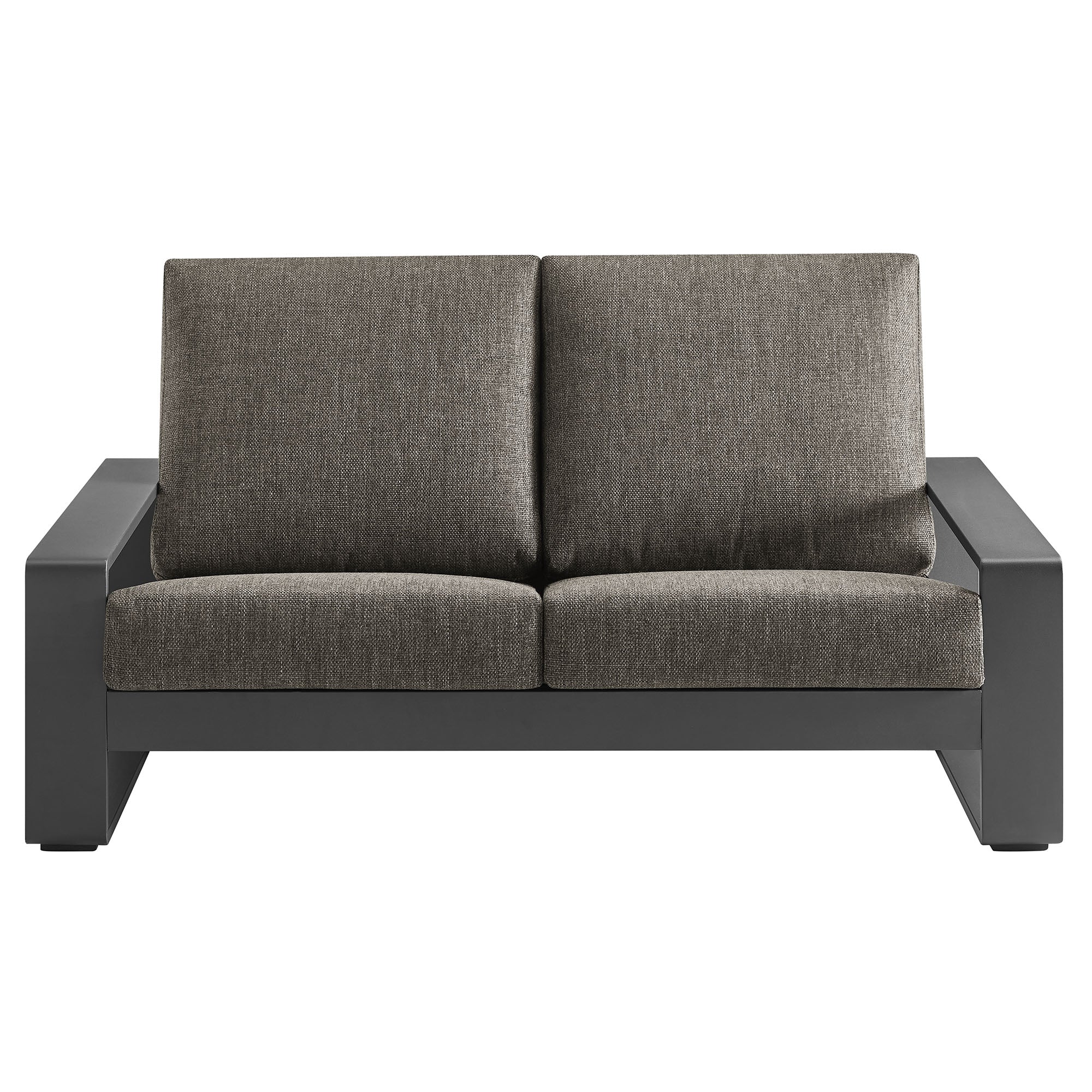Lirienne Outdoor Patio Aluminum Loveseat - Smoke Gray