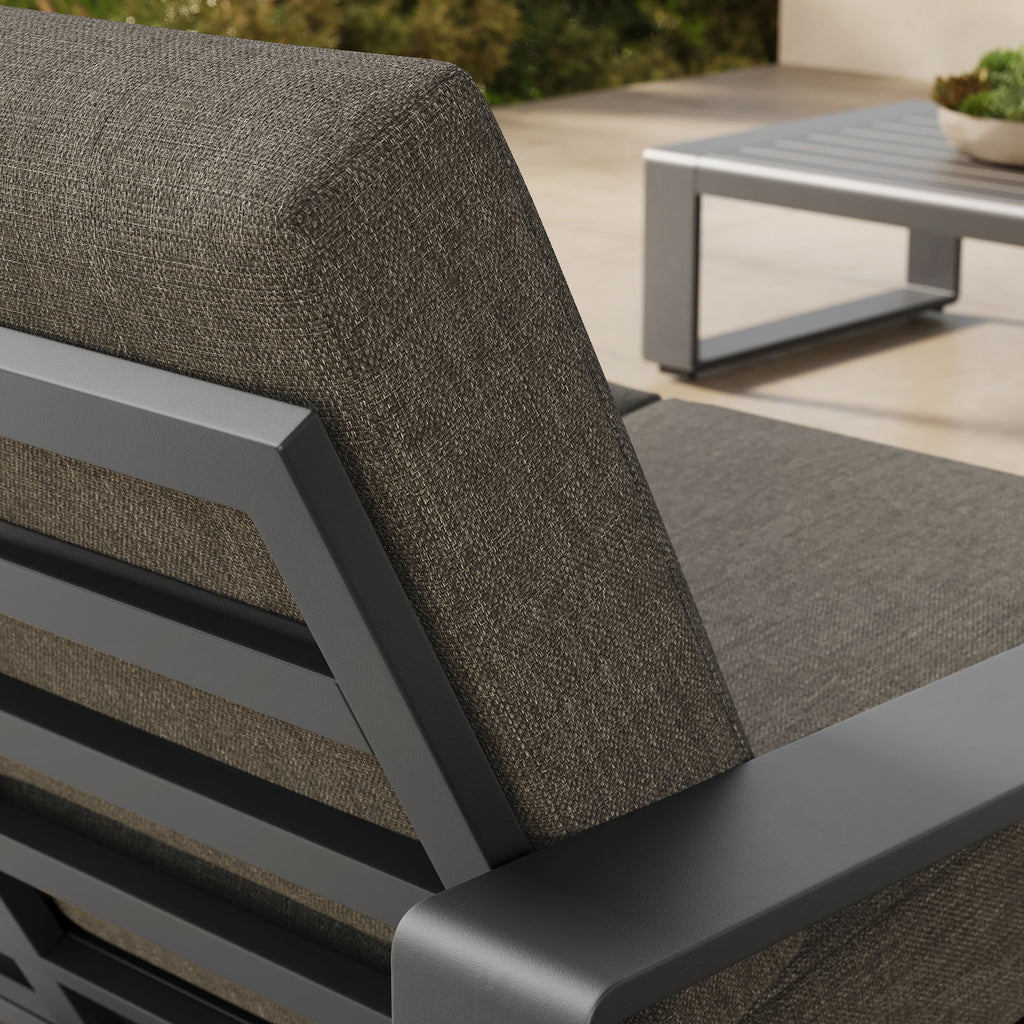 Lirienne Outdoor Patio Aluminum Loveseat - Smoke Gray