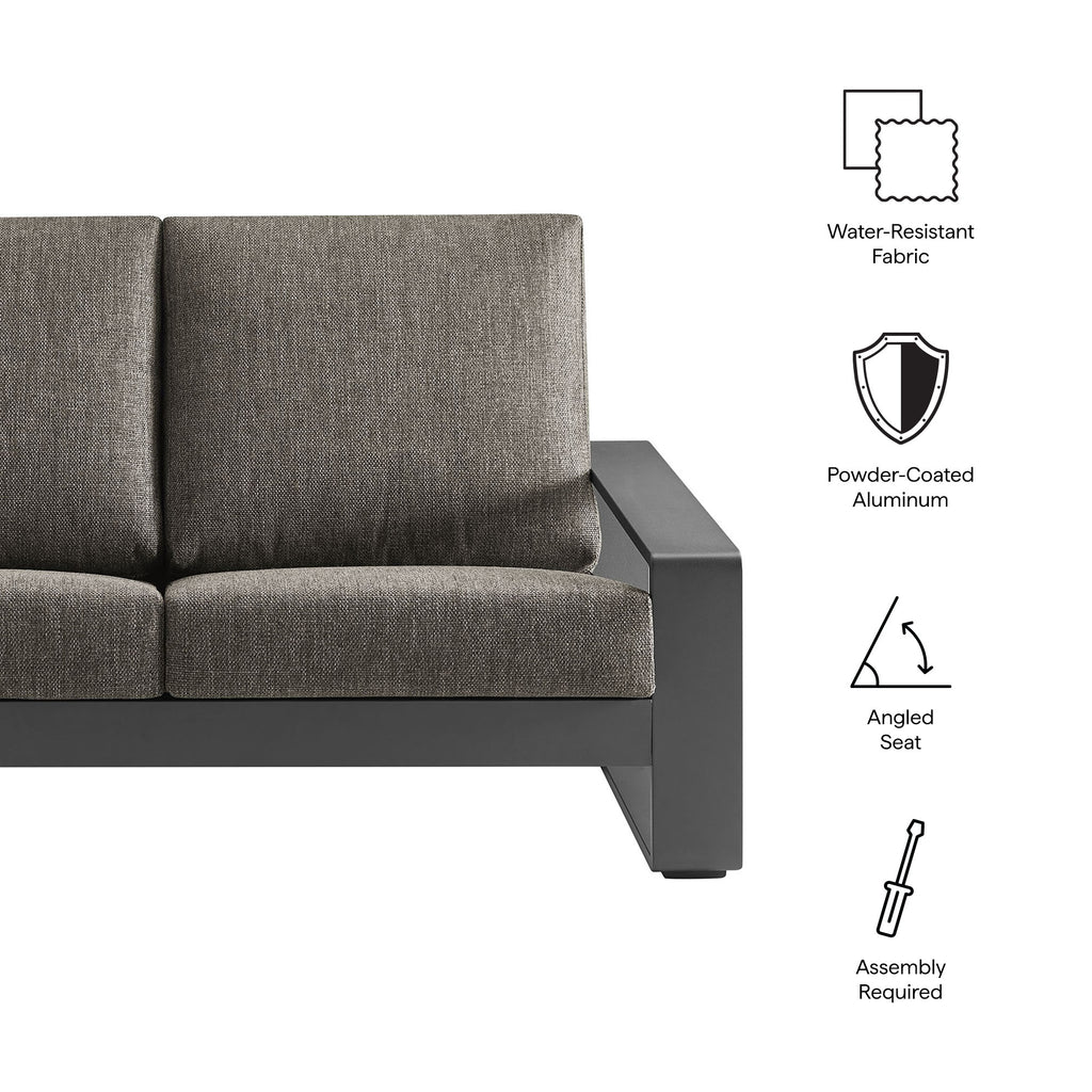 Lirienne Outdoor Patio Aluminum Loveseat - Smoke Gray