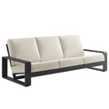 Lirienne Outdoor Patio Aluminum Sofa - Cream Gray