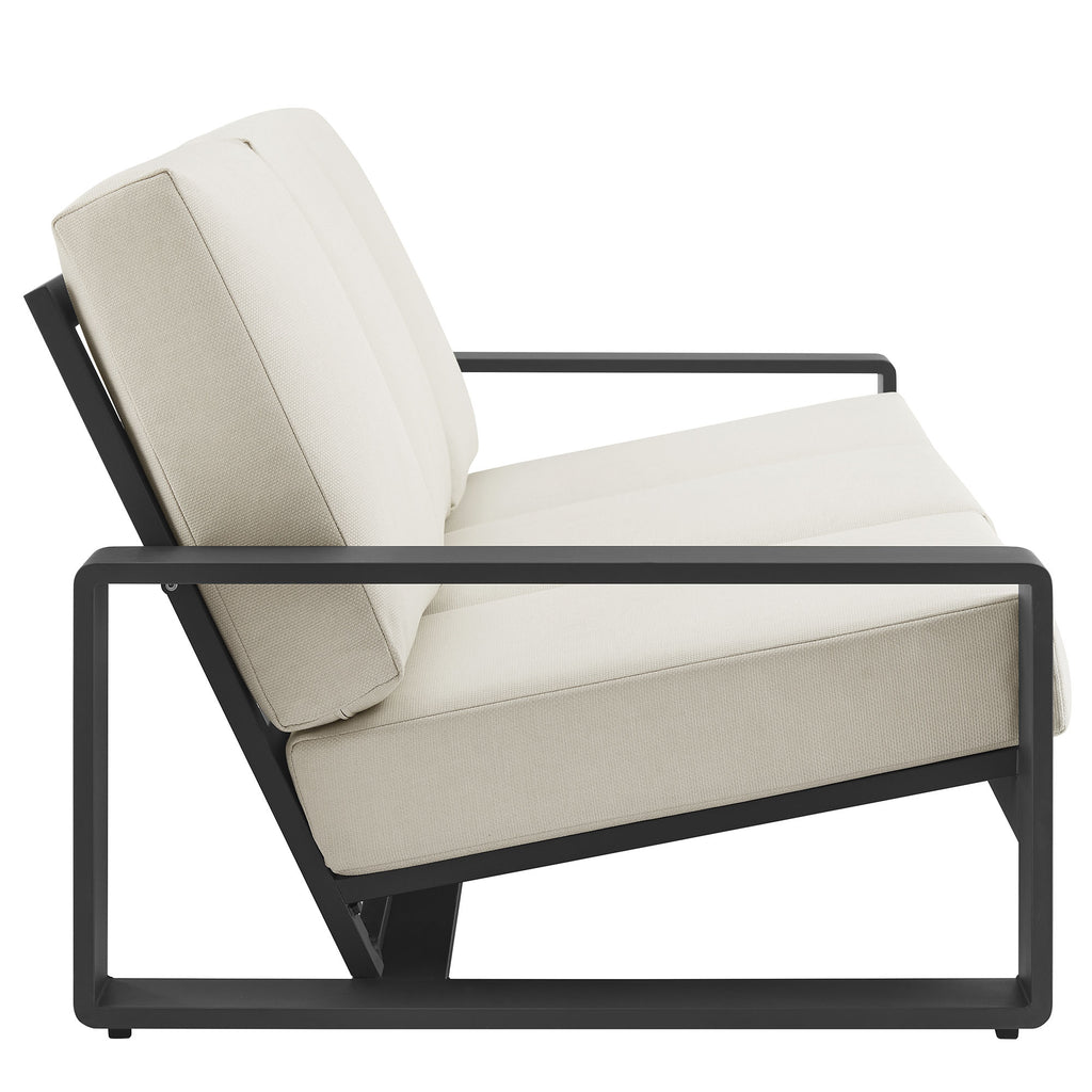 Lirienne Outdoor Patio Aluminum Sofa - Cream Gray