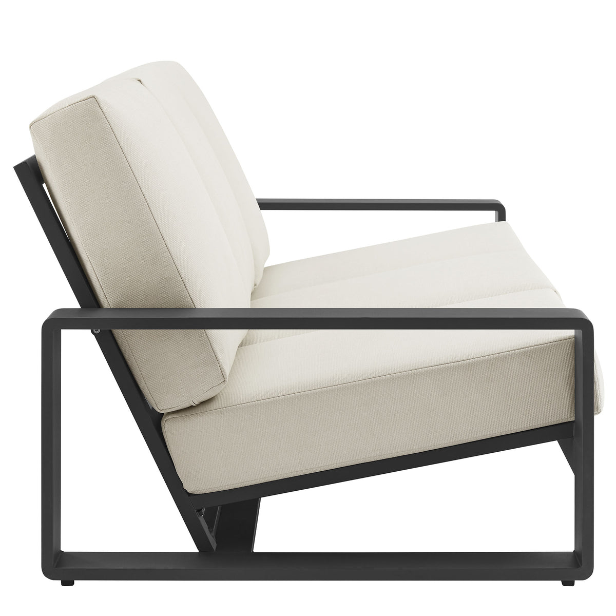 Lirienne Outdoor Patio Aluminum Sofa - Cream Gray