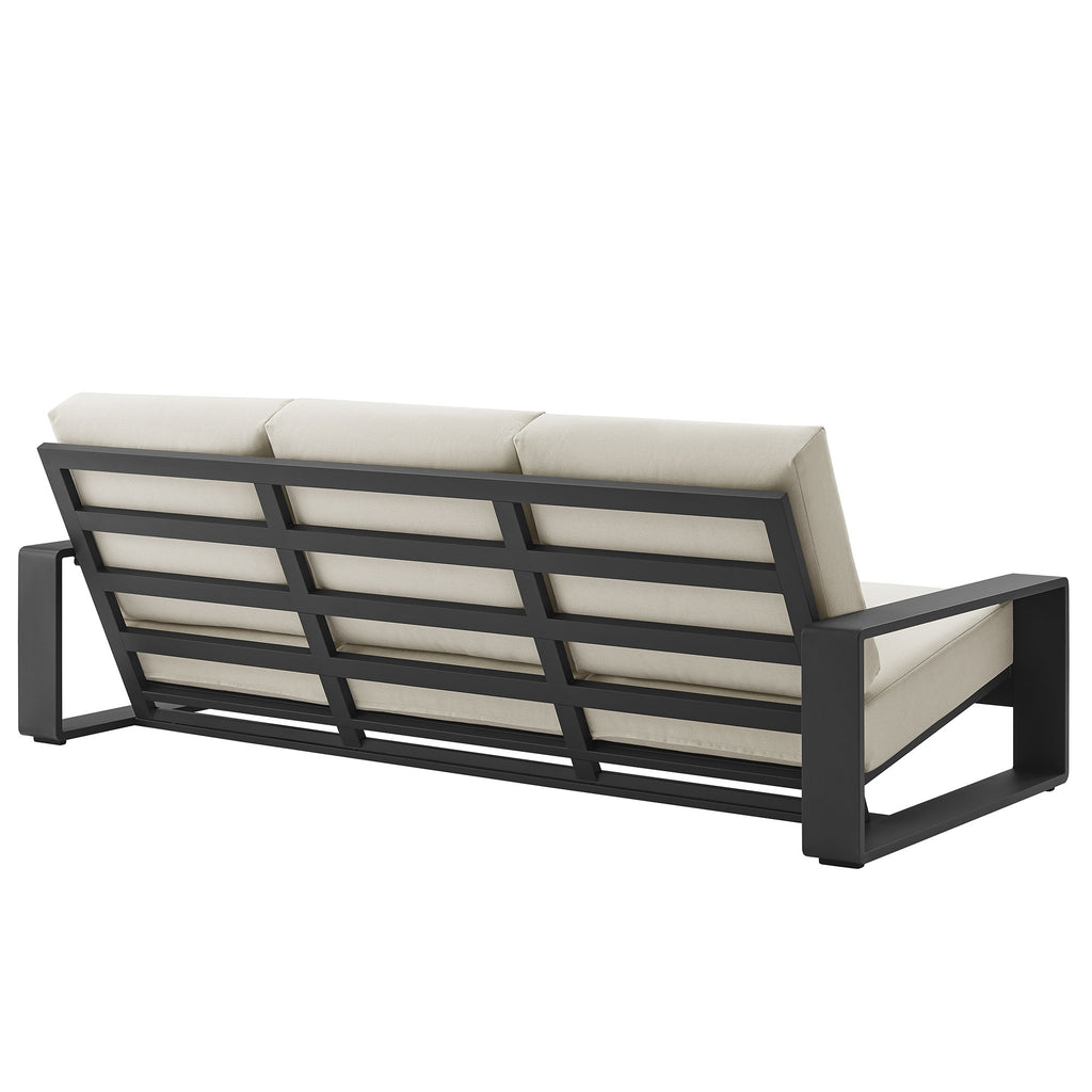 Lirienne Outdoor Patio Aluminum Sofa - Cream Gray