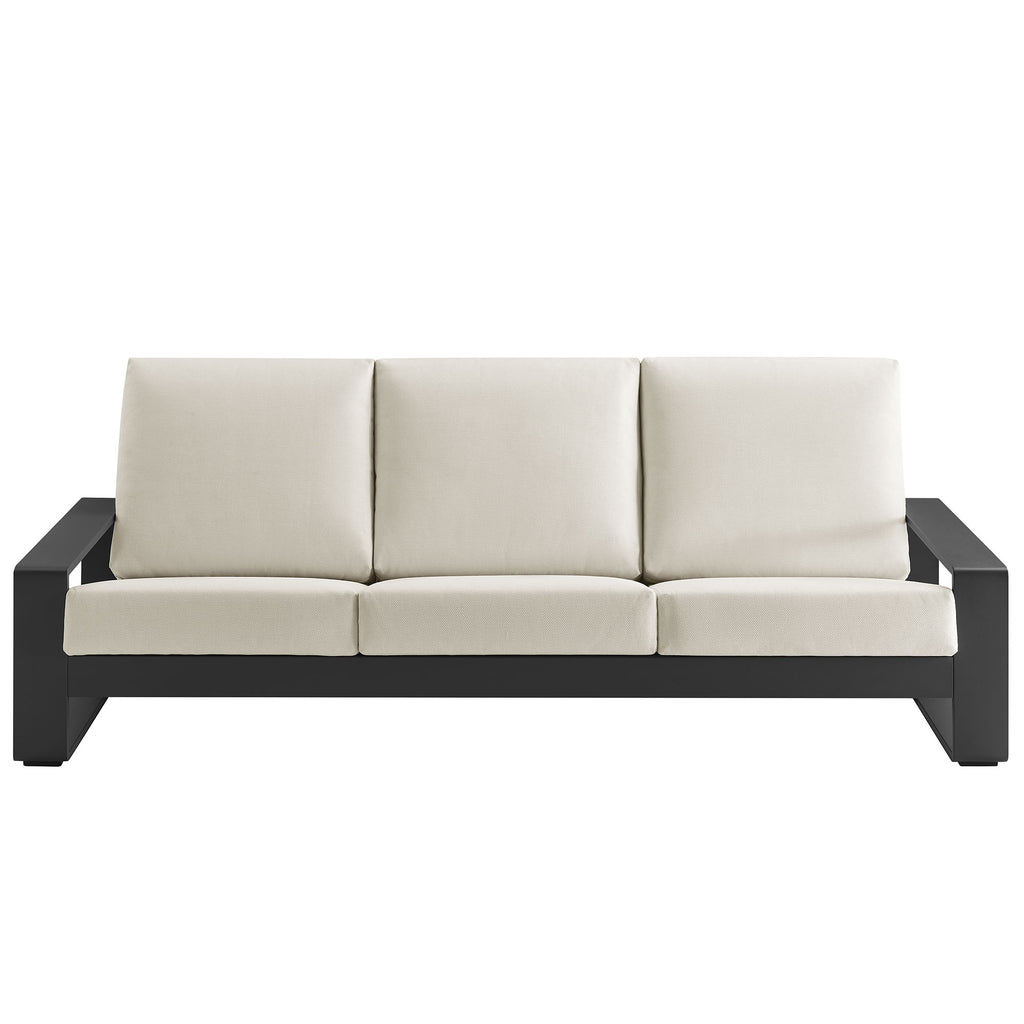 Lirienne Outdoor Patio Aluminum Sofa - Cream Gray