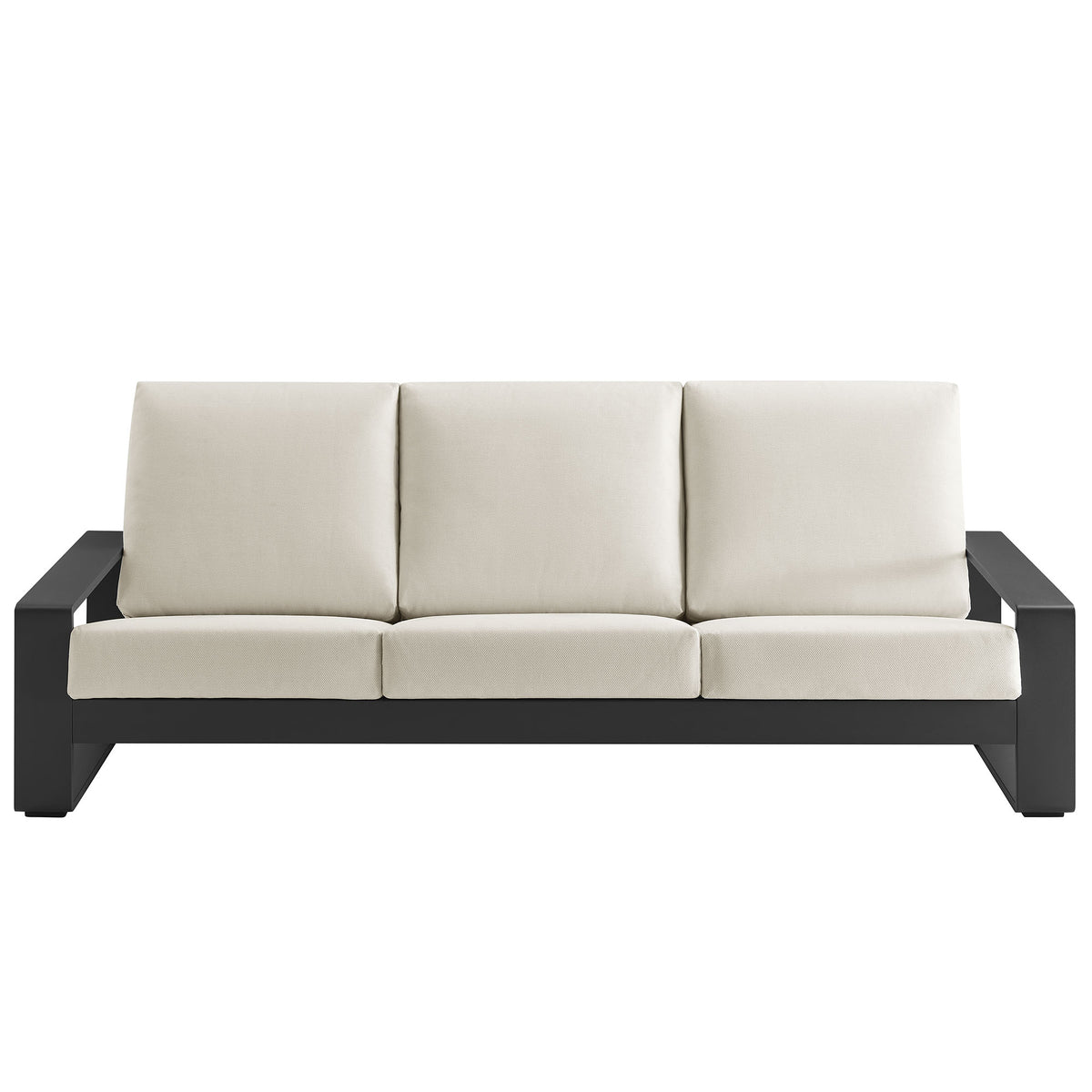Lirienne Outdoor Patio Aluminum Sofa - Cream Gray