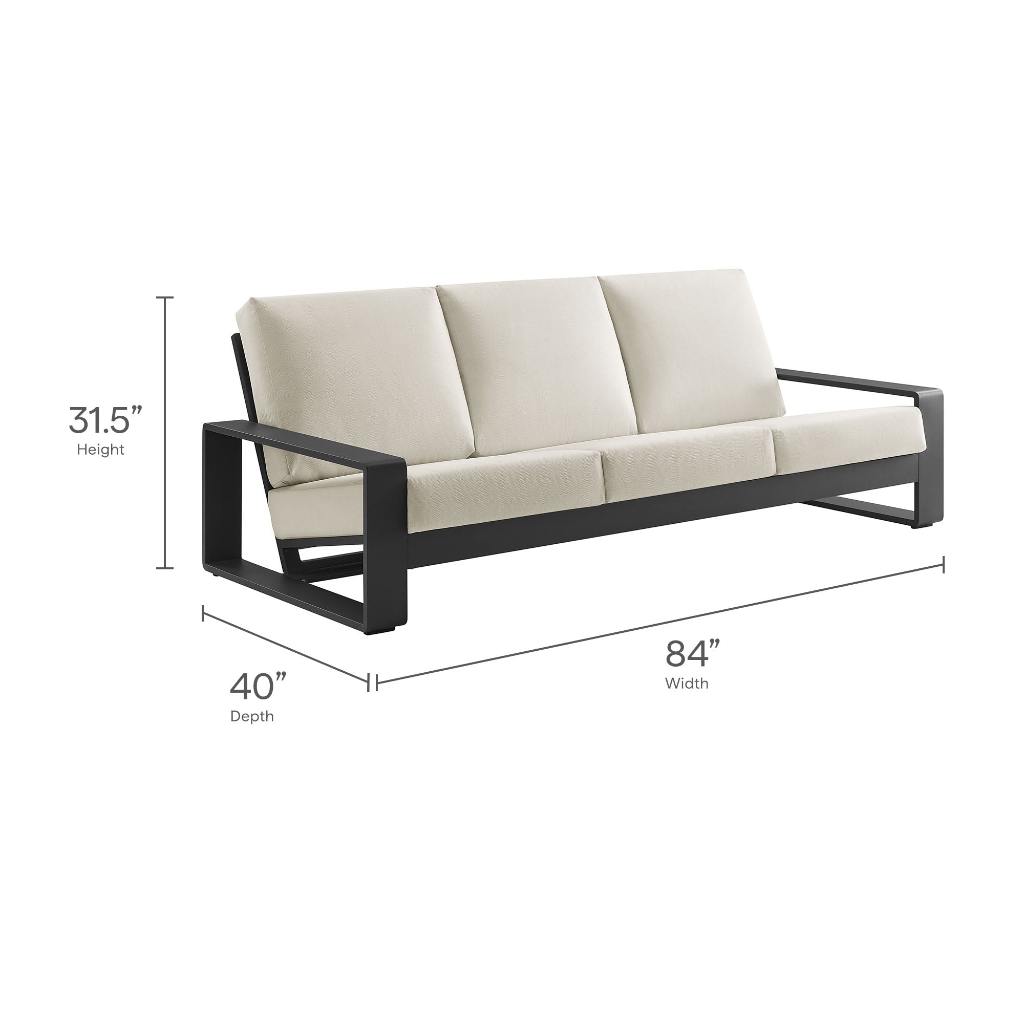 Lirienne 4-Piece Outdoor Patio Aluminum Furniture Set - Cream