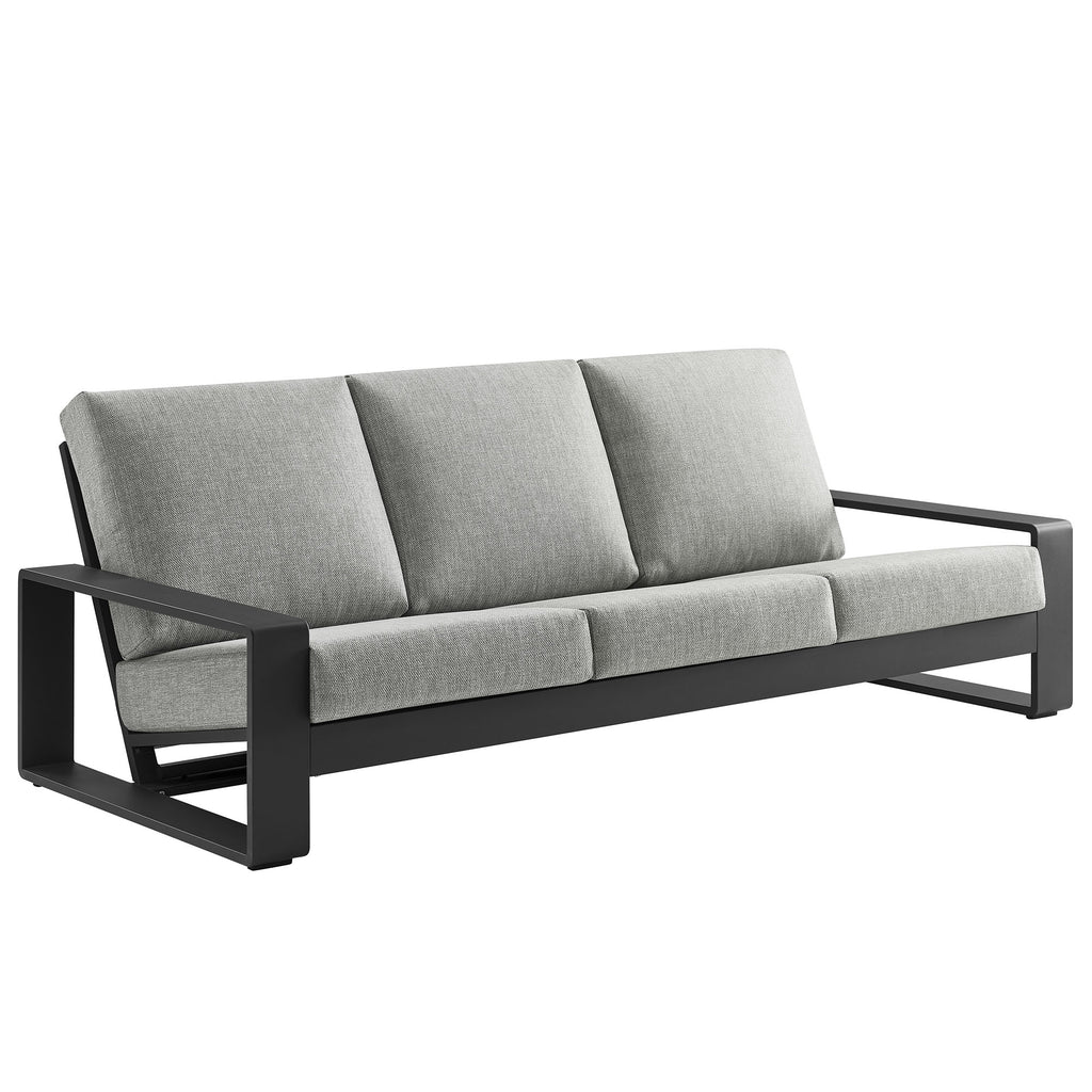 Lirienne Outdoor Patio Aluminum Sofa - Light Gray Gray