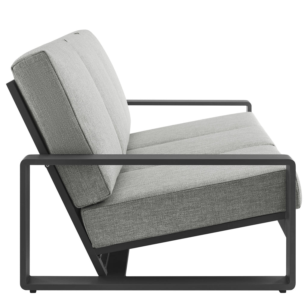 Lirienne Outdoor Patio Aluminum Sofa - Light Gray Gray