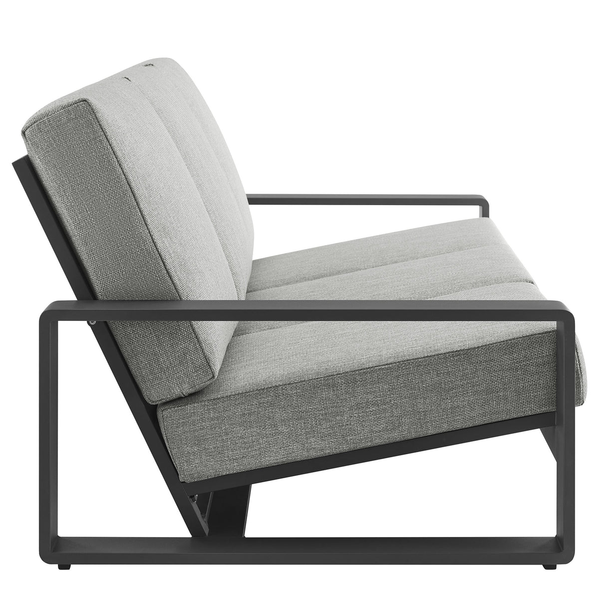 Lirienne Outdoor Patio Aluminum Sofa - Light Gray Gray