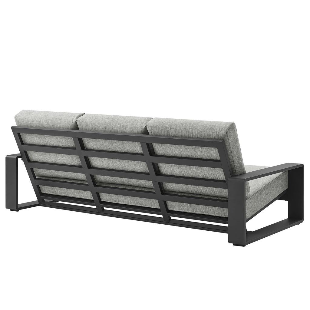 Lirienne Outdoor Patio Aluminum Sofa - Light Gray Gray