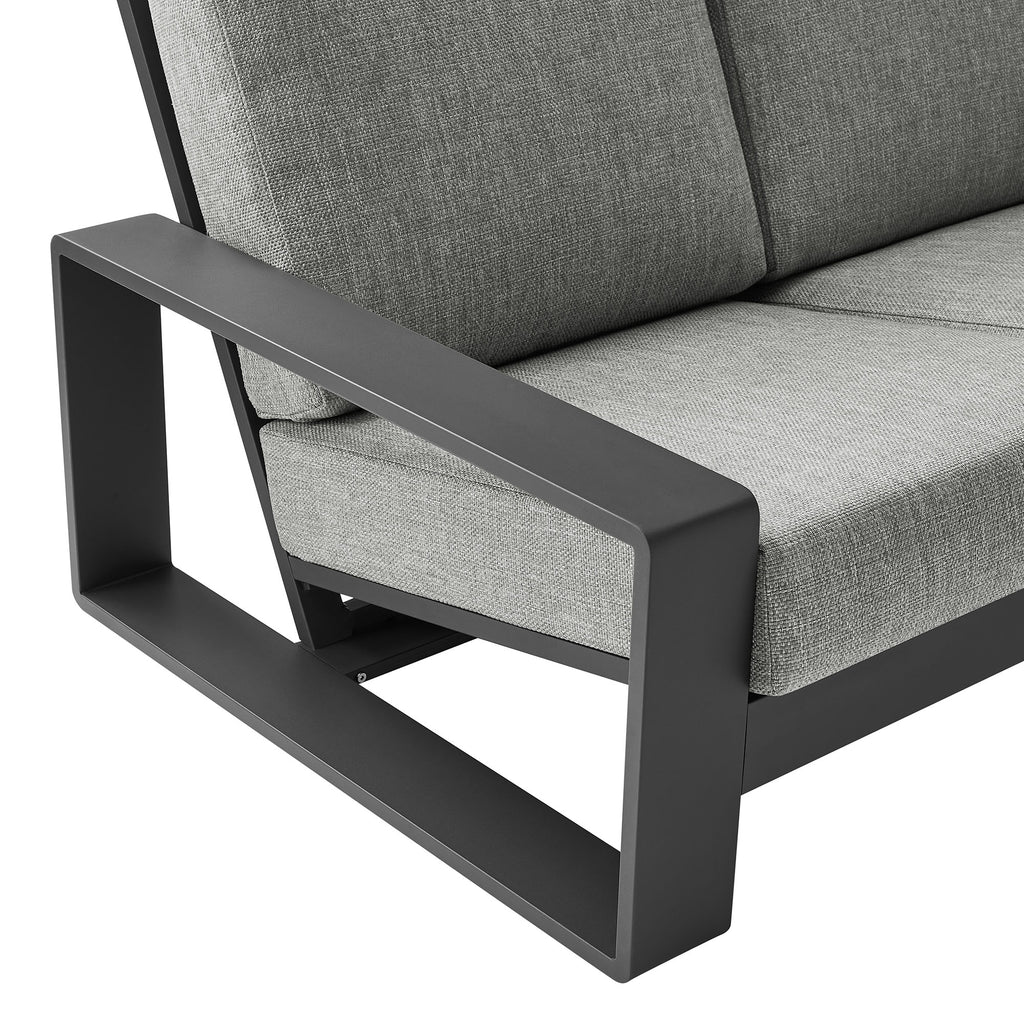Lirienne Outdoor Patio Aluminum Sofa - Light Gray Gray