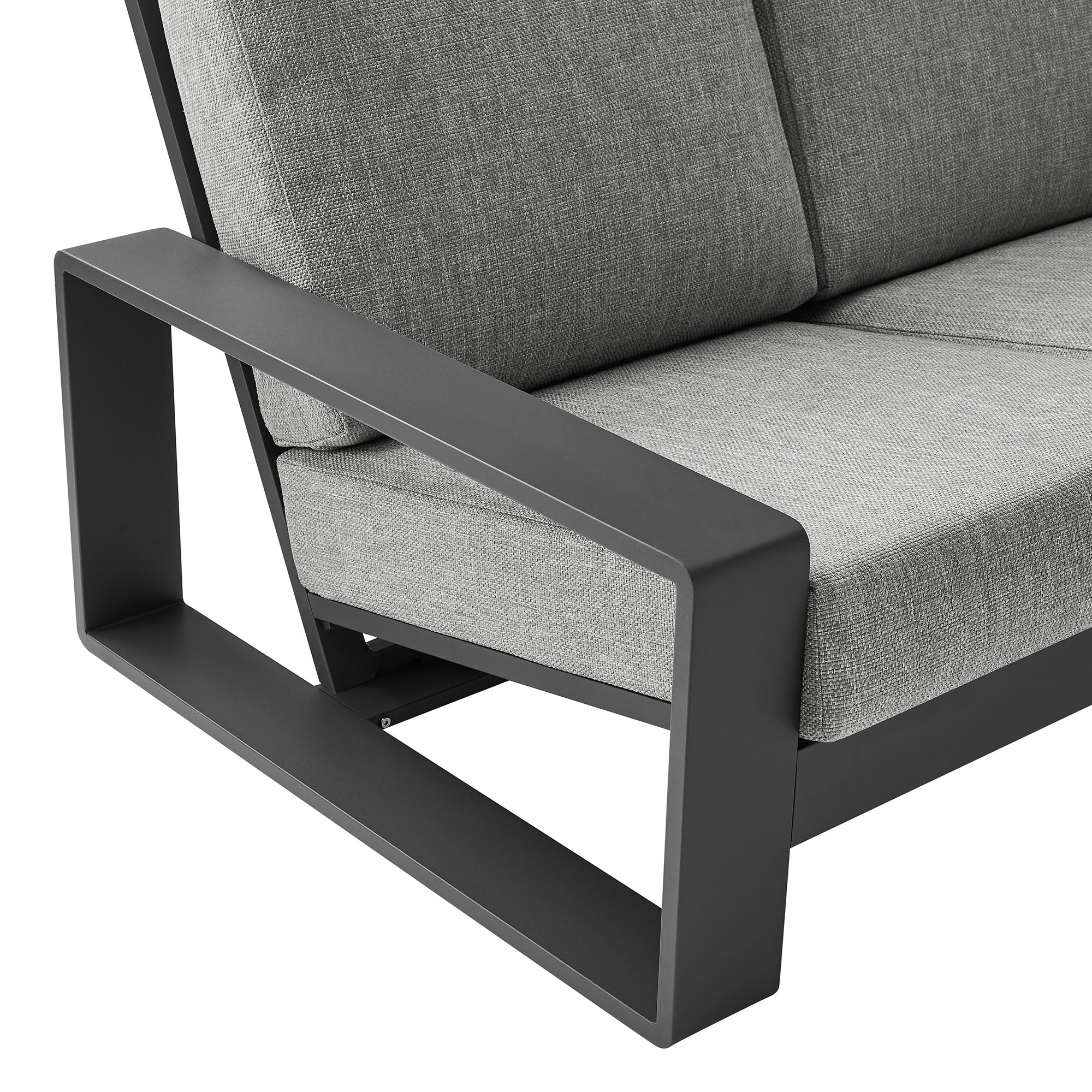 Lirienne Outdoor Patio Aluminum Sofa - Light Gray Gray