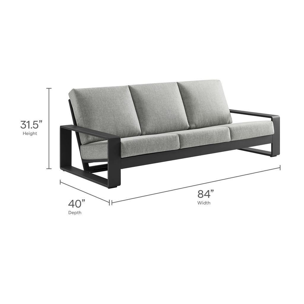 Lirienne 2-Piece Outdoor Patio Aluminum Furniture Set - Light Gray