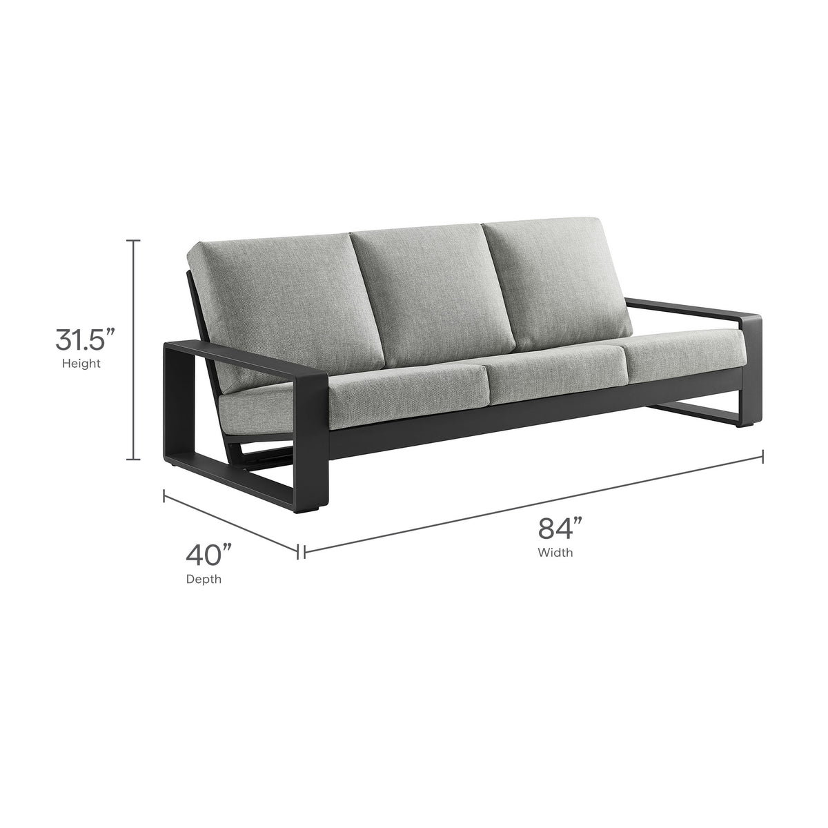 Lirienne 2-Piece Outdoor Patio Aluminum Furniture Set - Light Gray