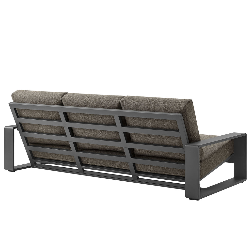 Lirienne Outdoor Patio Aluminum Sofa - Smoke Gray