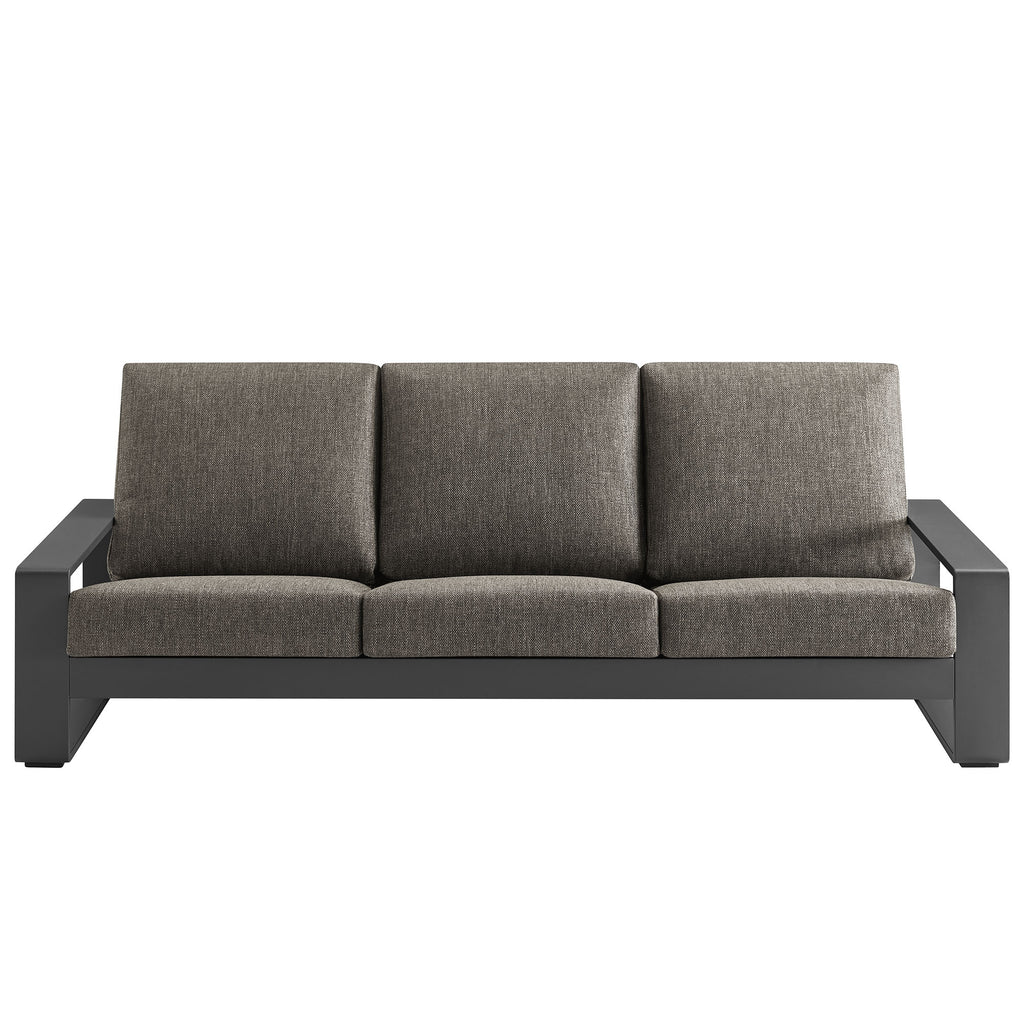 Lirienne Outdoor Patio Aluminum Sofa - Smoke Gray
