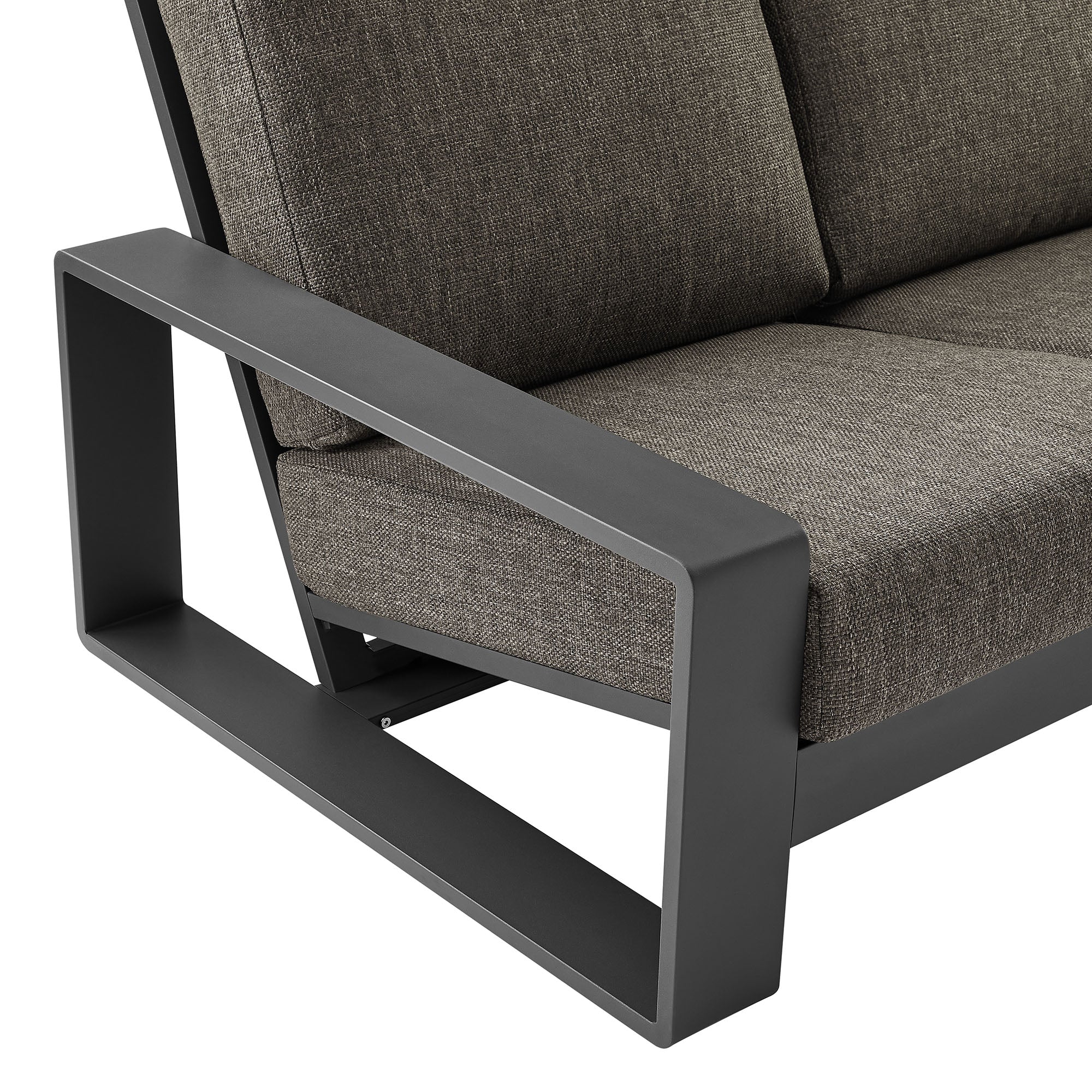 Lirienne Outdoor Patio Aluminum Sofa - Smoke Gray