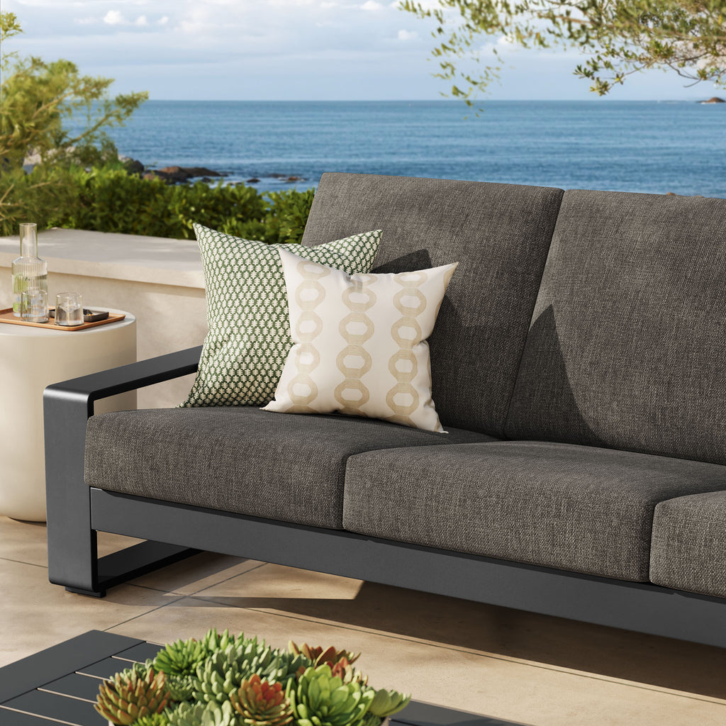 Lirienne Outdoor Patio Aluminum Sofa - Smoke Gray
