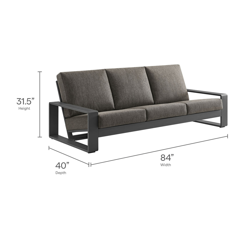 Lirienne 2-Piece Outdoor Patio Aluminum Furniture Set - Smoke