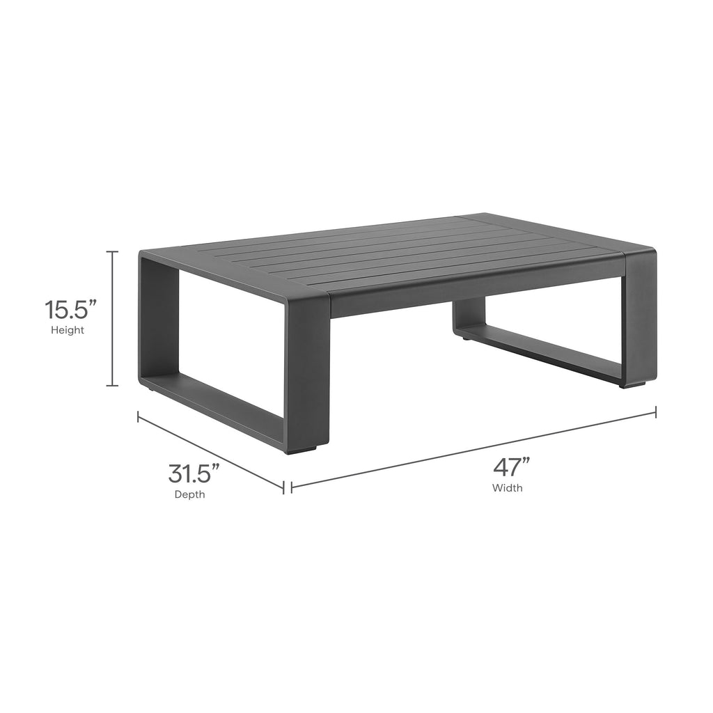 Lirienne Outdoor Patio Aluminum Coffee Table - Gray