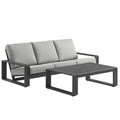 Lirienne 2-Piece Outdoor Patio Aluminum Furniture Set - Light Gray