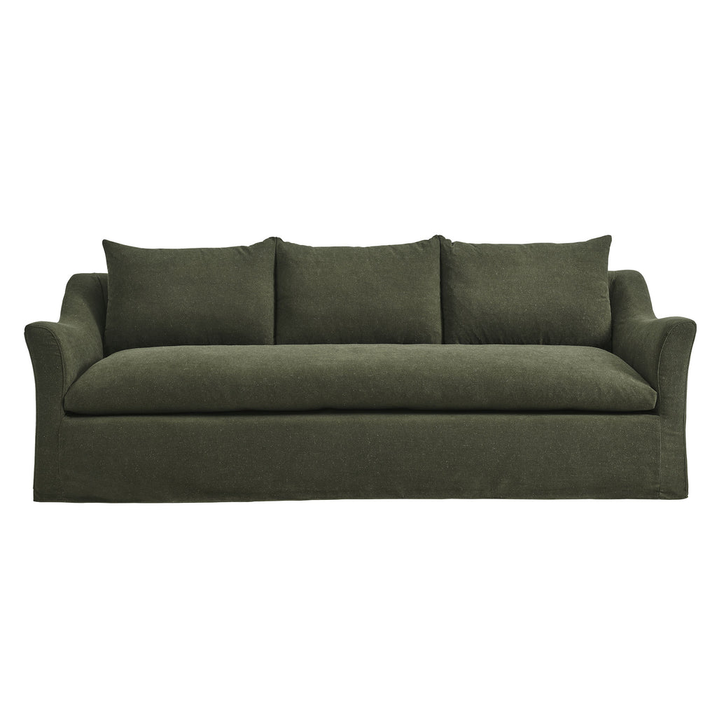 Somerset 92" Linen Blend Slipcovered Sofa - Sage