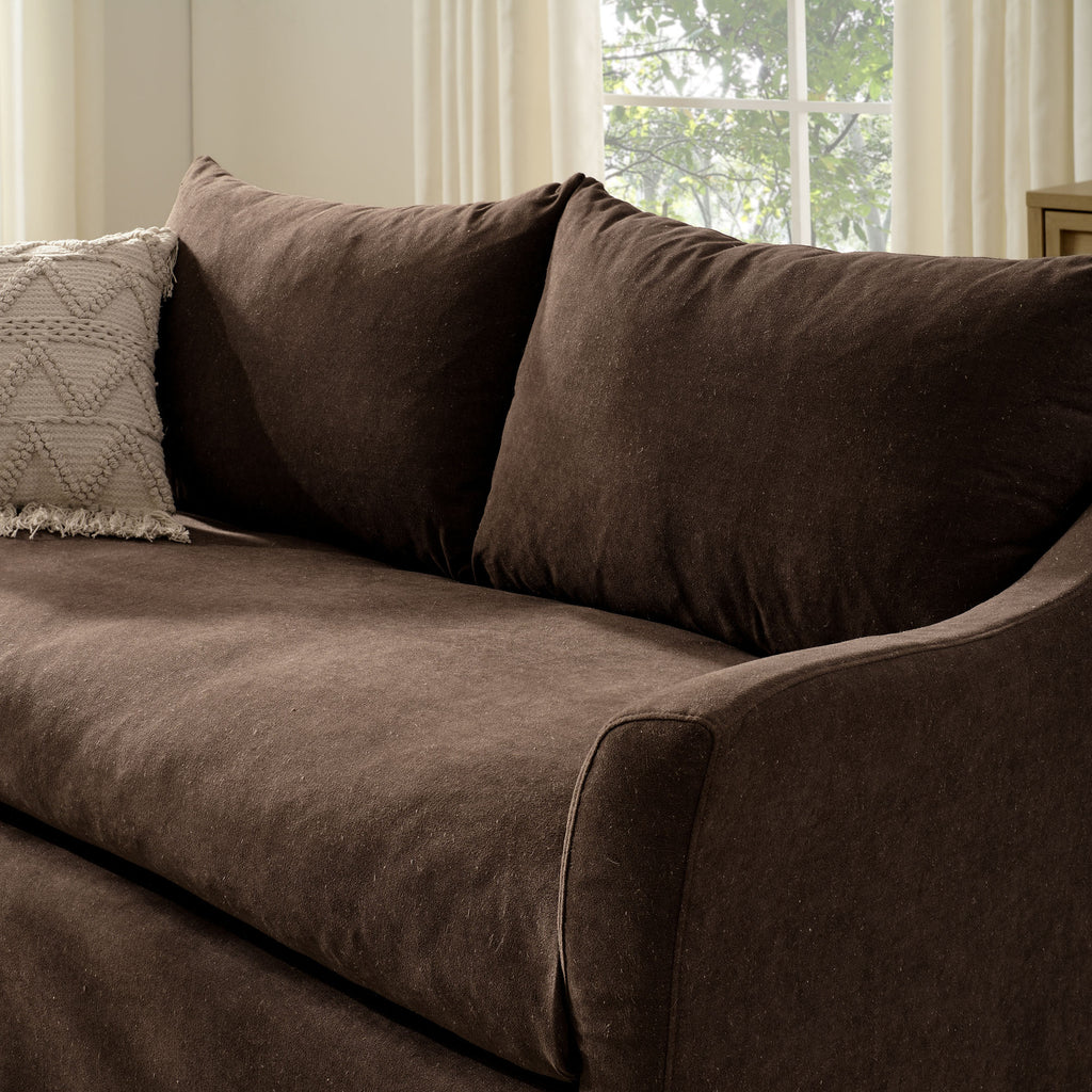 Somerset 70" Linen Blend Slipcovered Loveseat - Cocoa