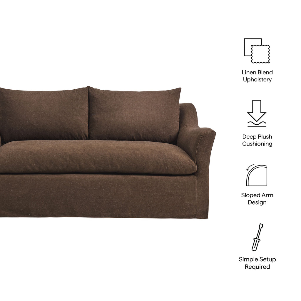 Somerset 70" Linen Blend Slipcovered Loveseat - Cocoa