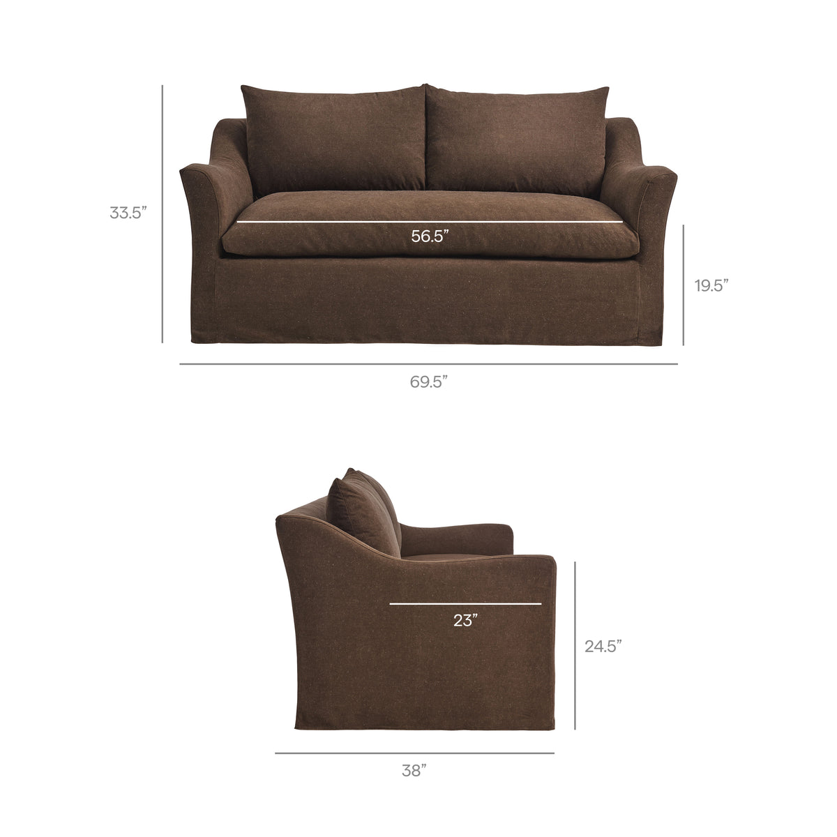 Somerset 70" Linen Blend Slipcovered Loveseat - Cocoa