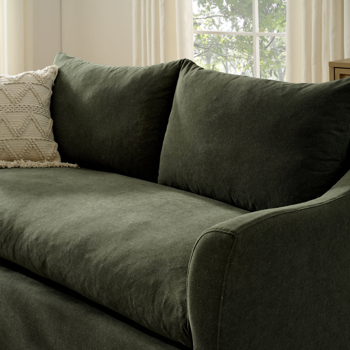 Somerset 70" Linen Blend Slipcovered Loveseat - Sage