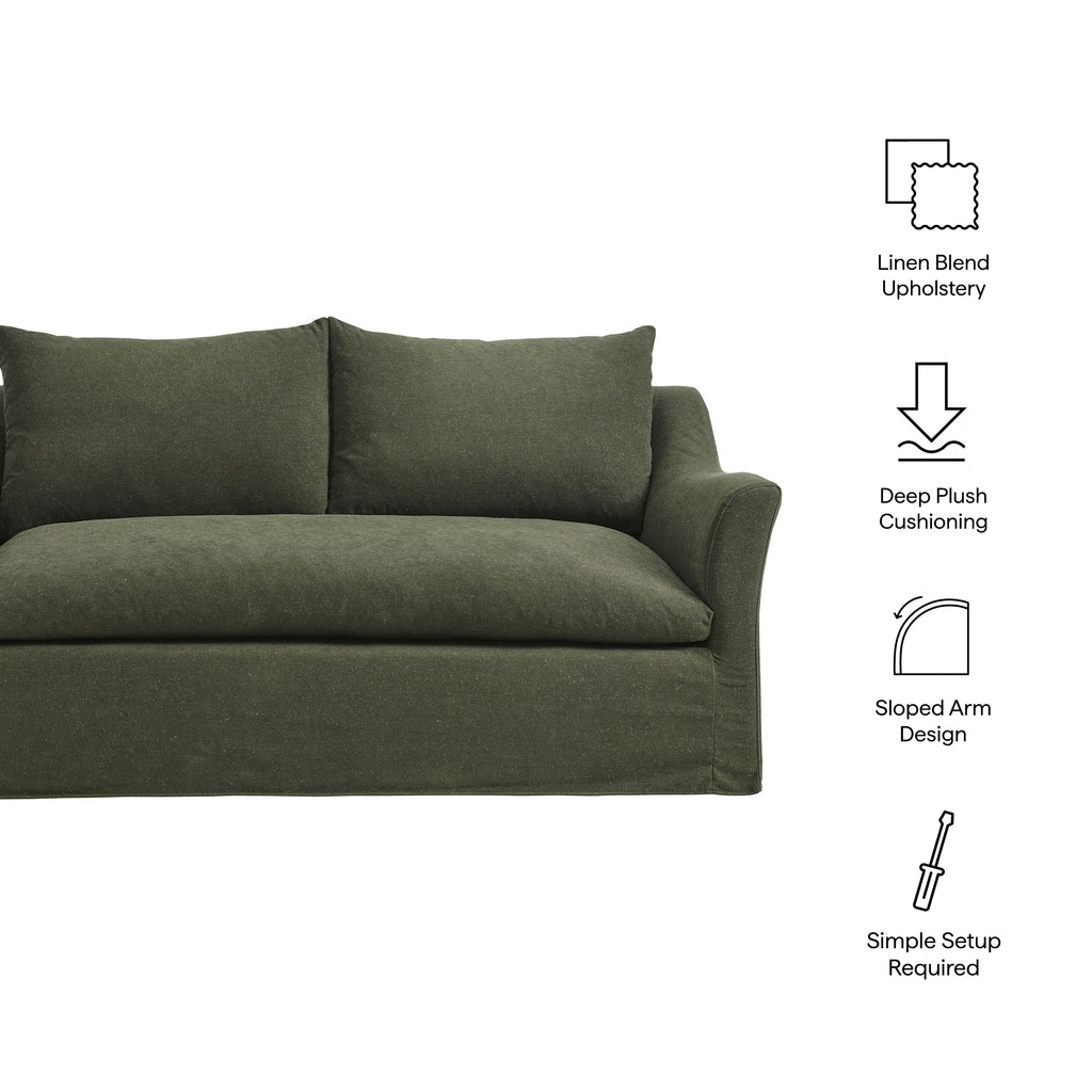 Somerset 70" Linen Blend Slipcovered Loveseat - Sage