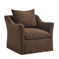 Somerset Linen Blend Slipcovered Armchair - Cocoa