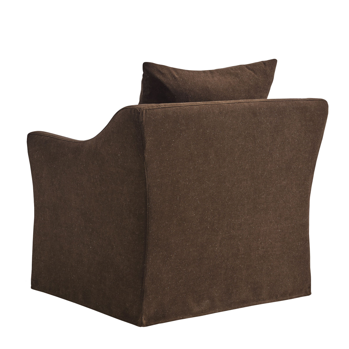 Somerset Linen Blend Slipcovered Armchair - Cocoa