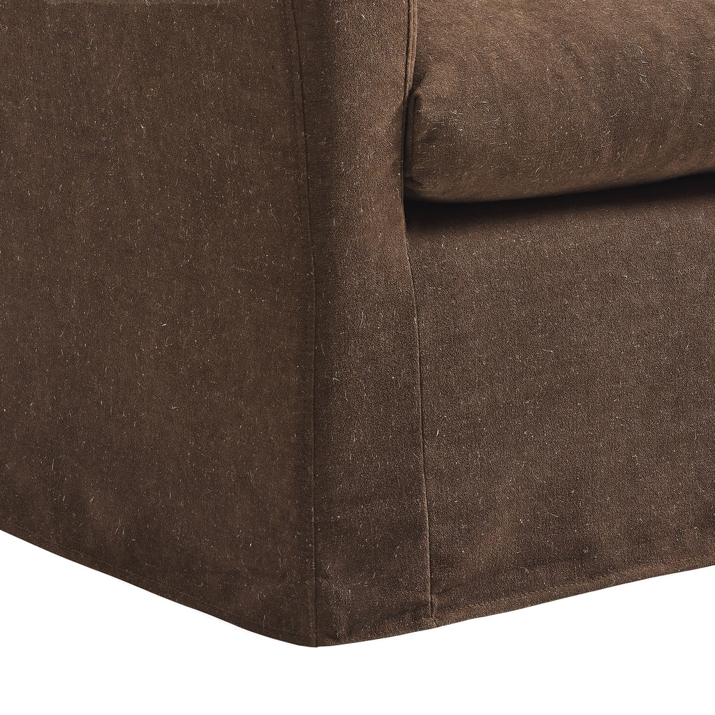 Somerset Linen Blend Slipcovered Armchair - Cocoa