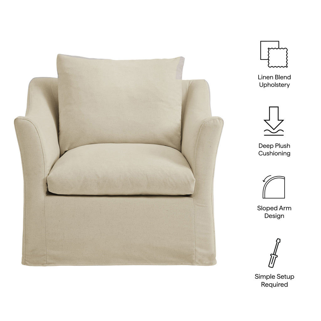 Somerset Linen Blend Slipcovered Armchair