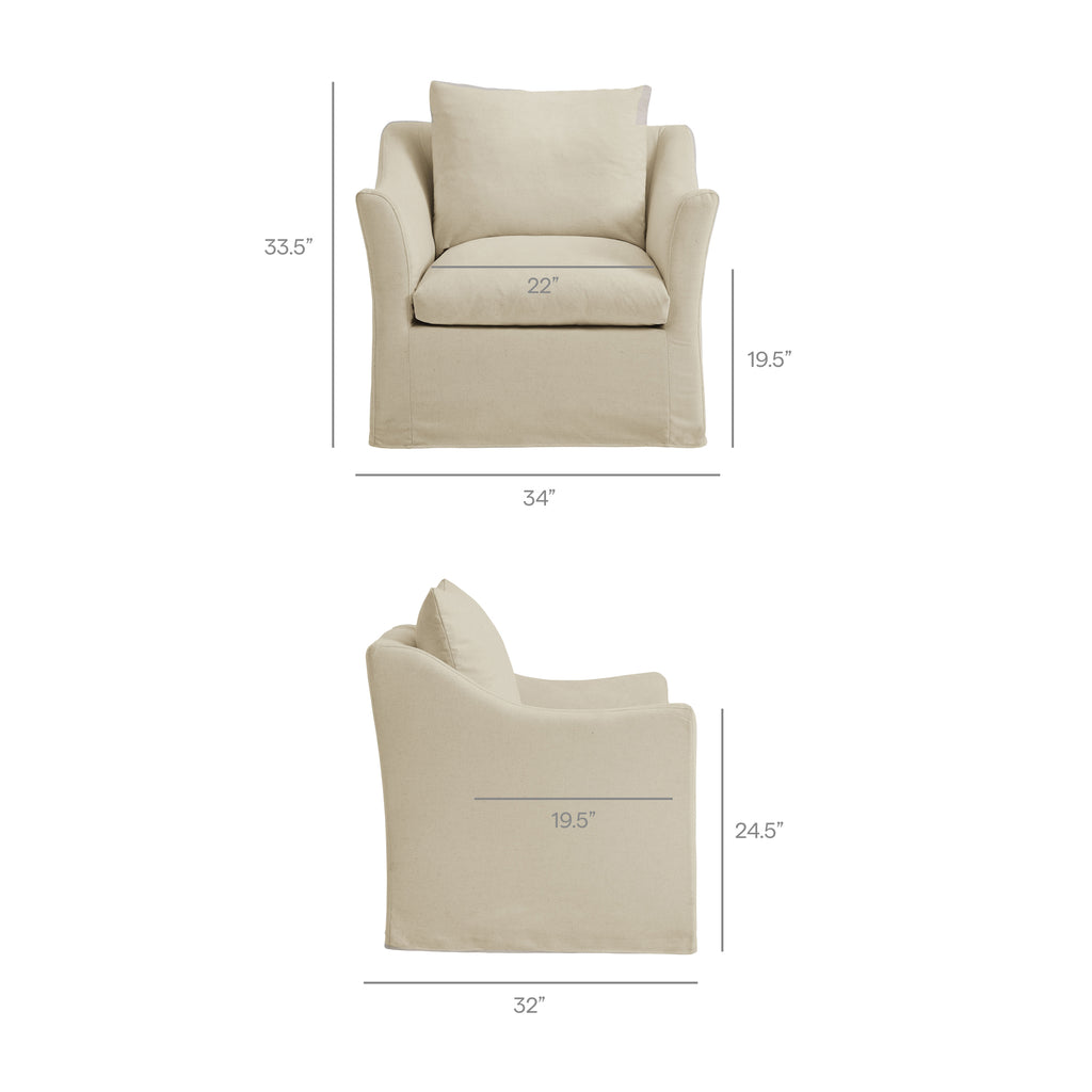 Somerset Linen Blend Slipcovered Armchair
