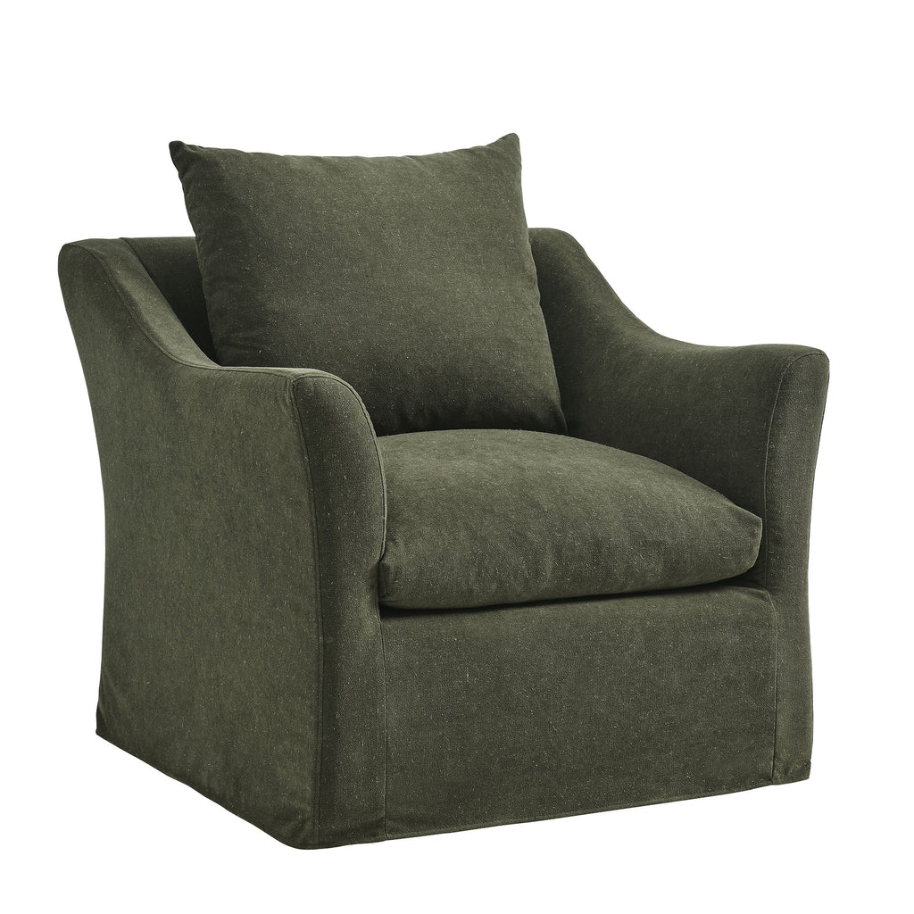 Somerset Linen Blend Slipcovered Armchair - Sage