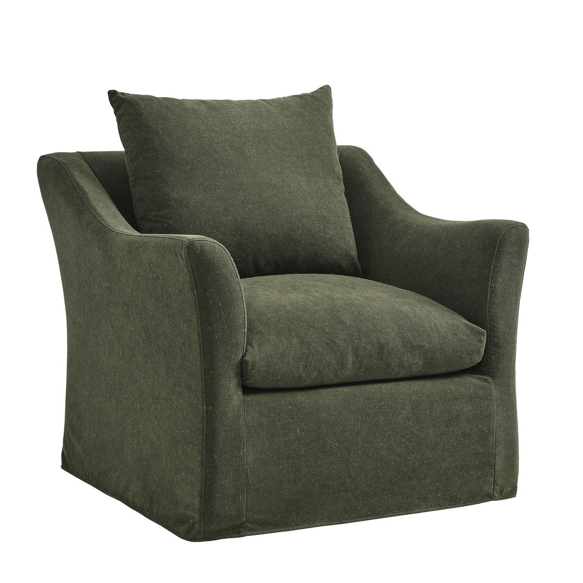Somerset Linen Blend Slipcovered Armchair - Sage