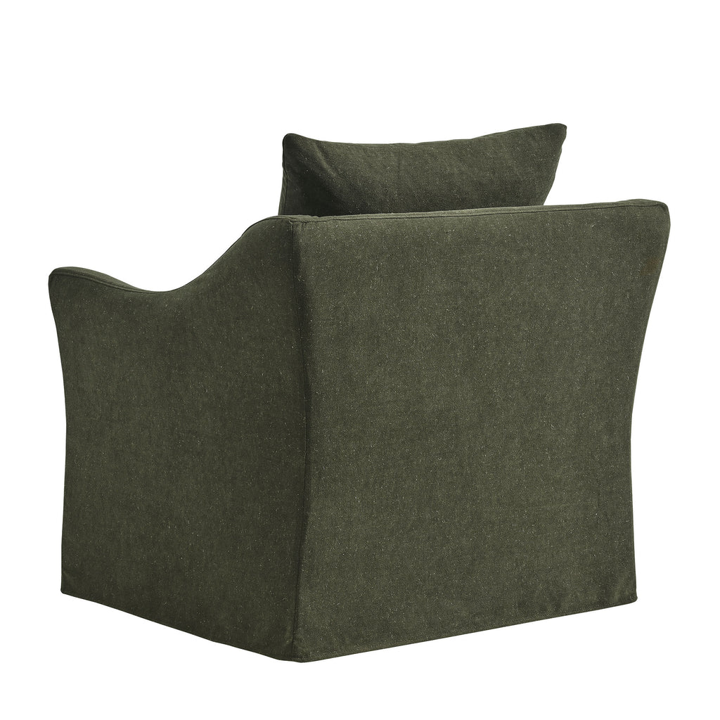 Somerset Linen Blend Slipcovered Armchair - Sage