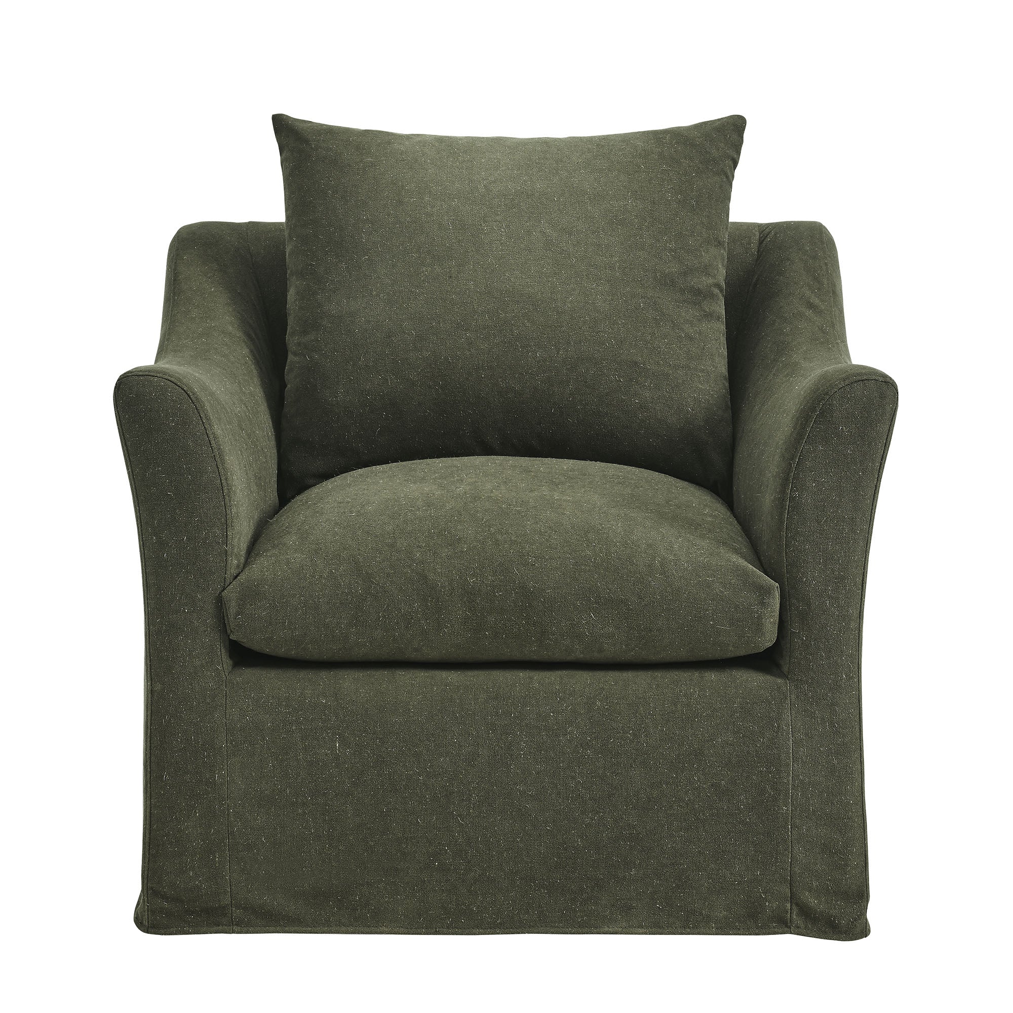Somerset Linen Blend Slipcovered Armchair - Sage