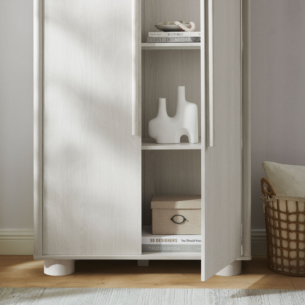 Bellamy Tall Arched Storage Cabinet - Ash