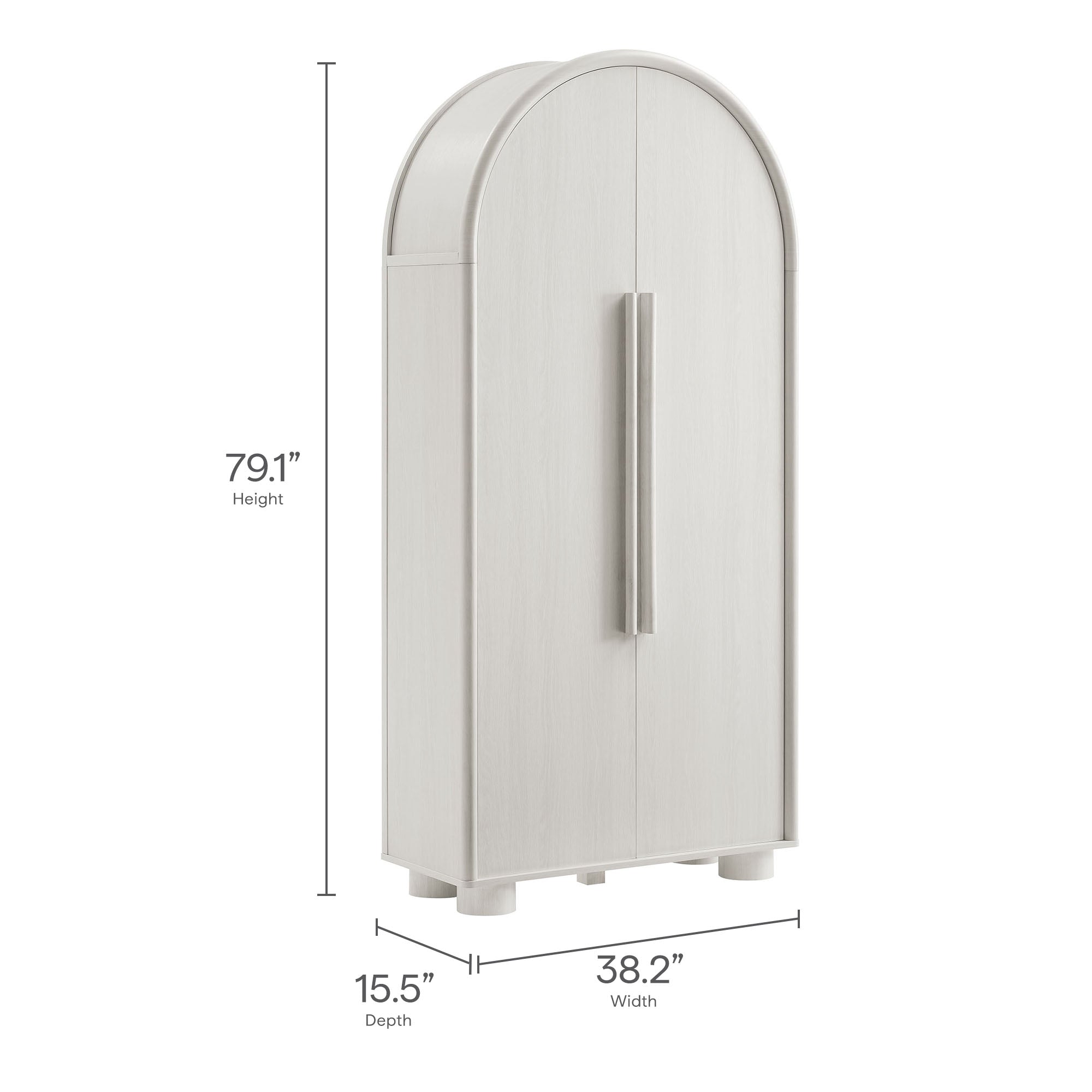 Bellamy Tall Arched Storage Cabinet - Ash