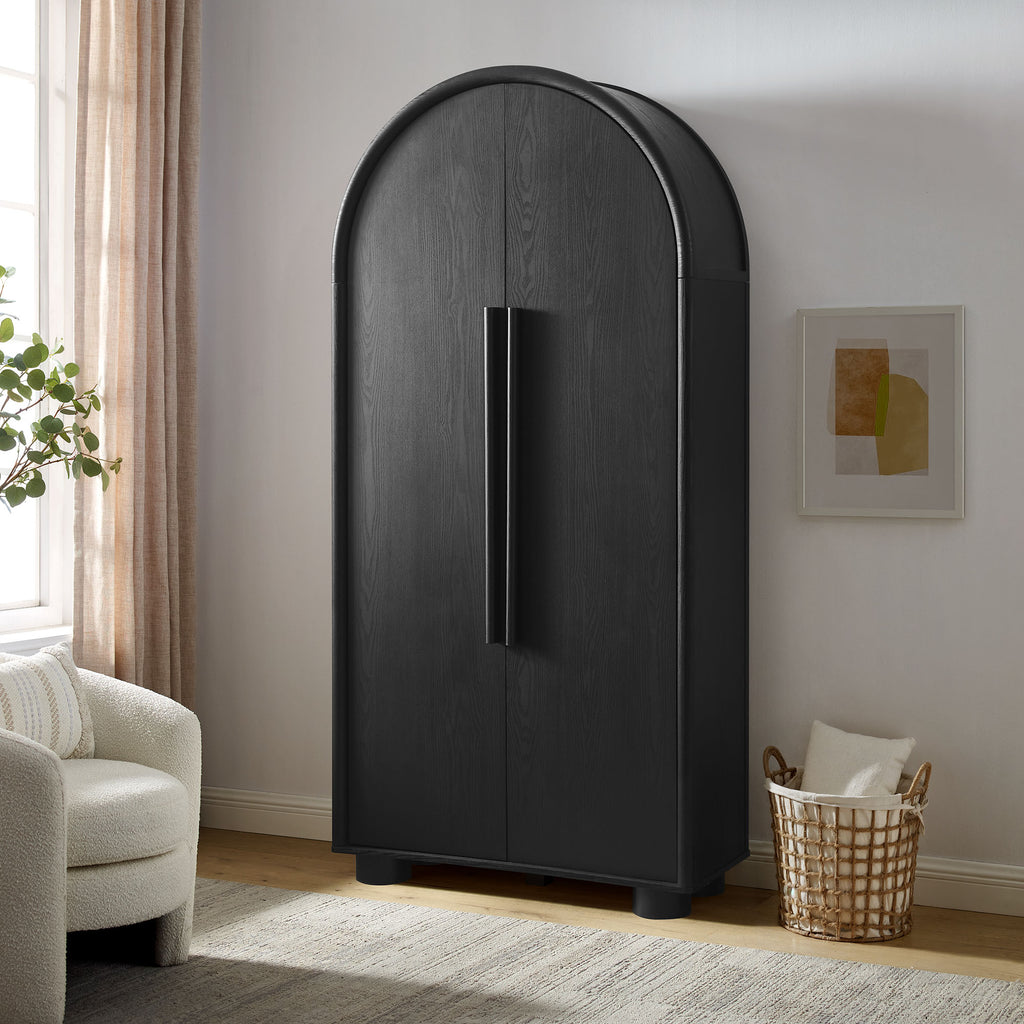 Bellamy Tall Arched Storage Cabinet - Black