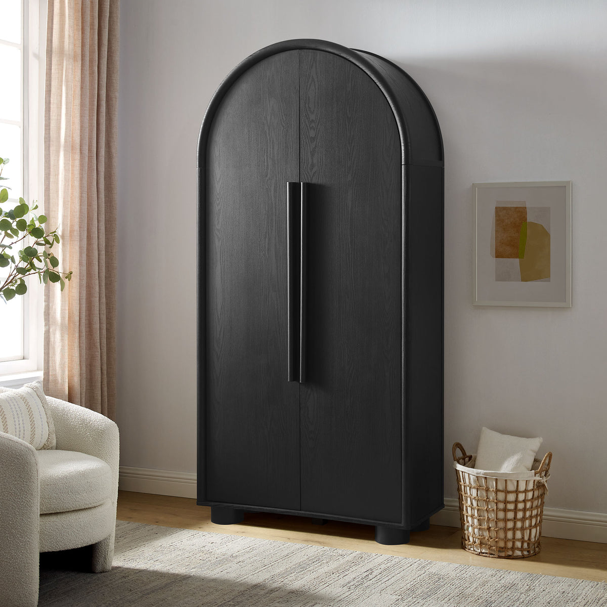 Bellamy Tall Arched Storage Cabinet - Black