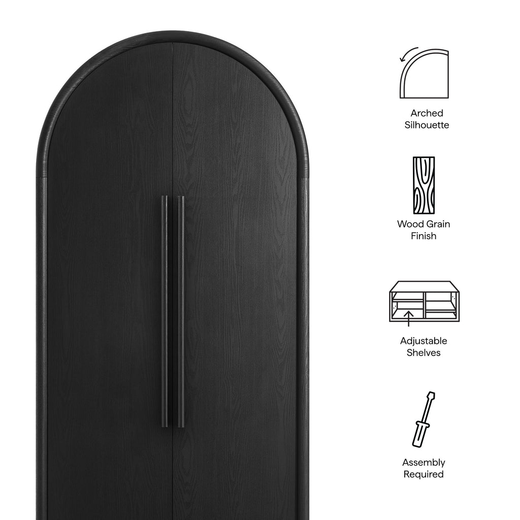 Bellamy Tall Arched Storage Cabinet - Black